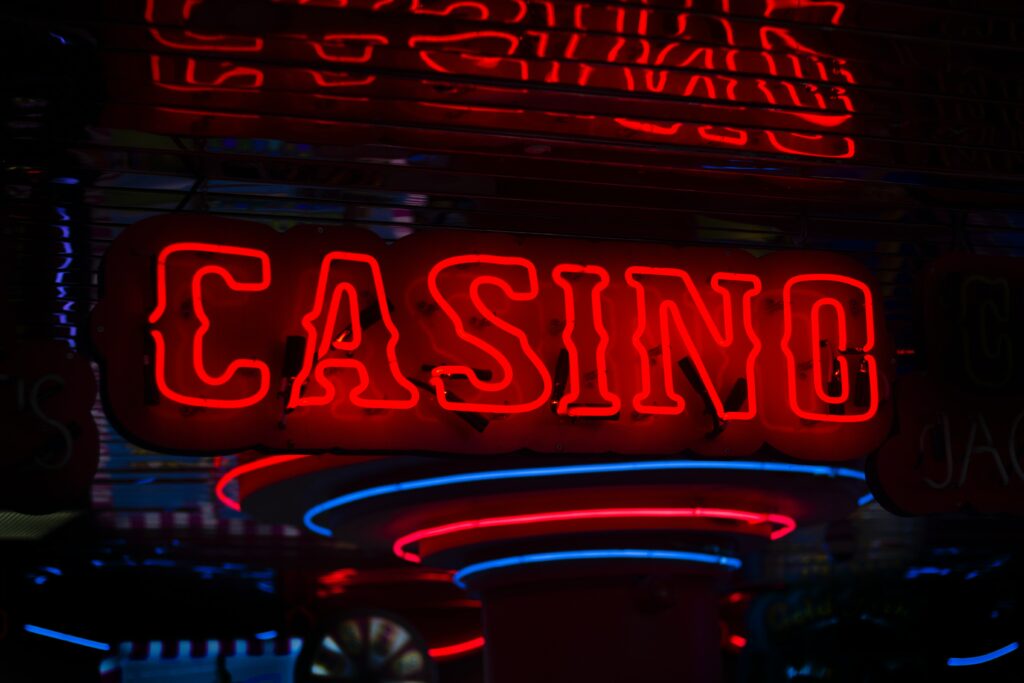 red Casino neon sign turned on photo